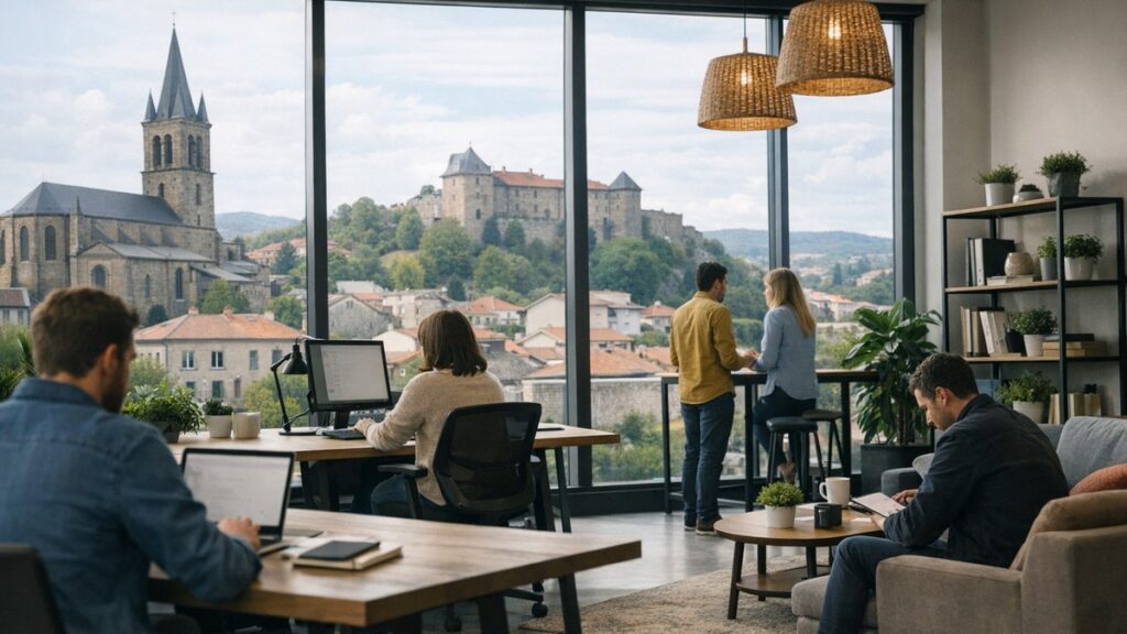 Illustration éditoriale sur coworking à Monistrol-sur-Loire